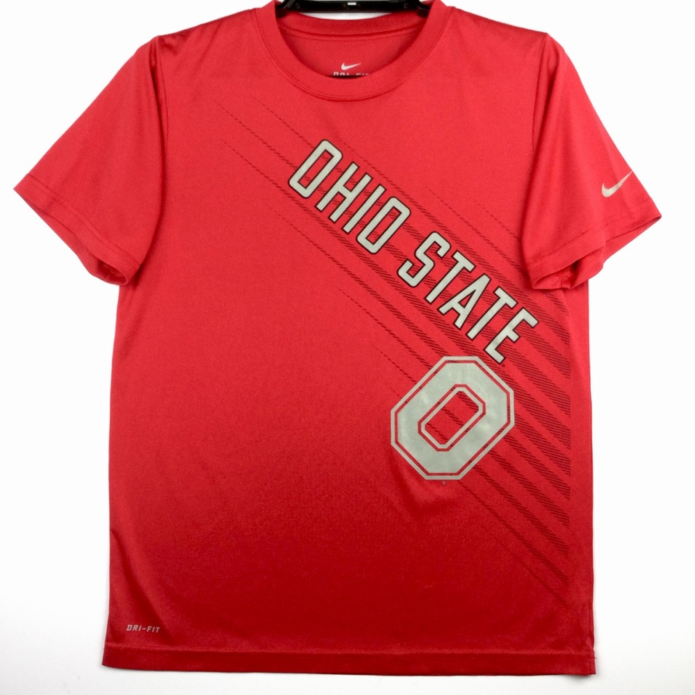 Nike Ohio State Athletic Shirt Dri-Fit OSU Scarlette & Gray Youth Large
